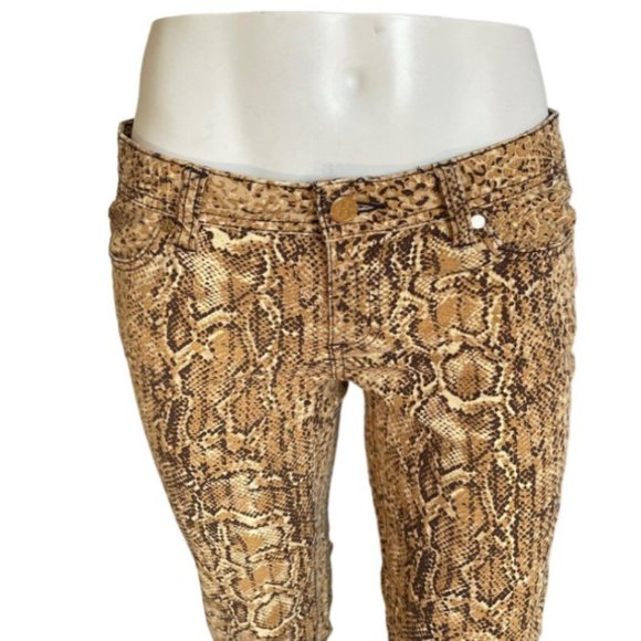 Tory Burch Snake Print Multi Color Super Low Rise - Size 28 - Picture 2 of 4